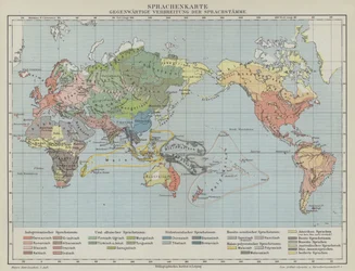 Mappa della distribuzione globale delle lingue e dei gruppi linguistici